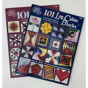 101 Log Cabin Blocks-101 Quilt Blocks By Linda Causee- Lot Of 2 VTG Quilt Books